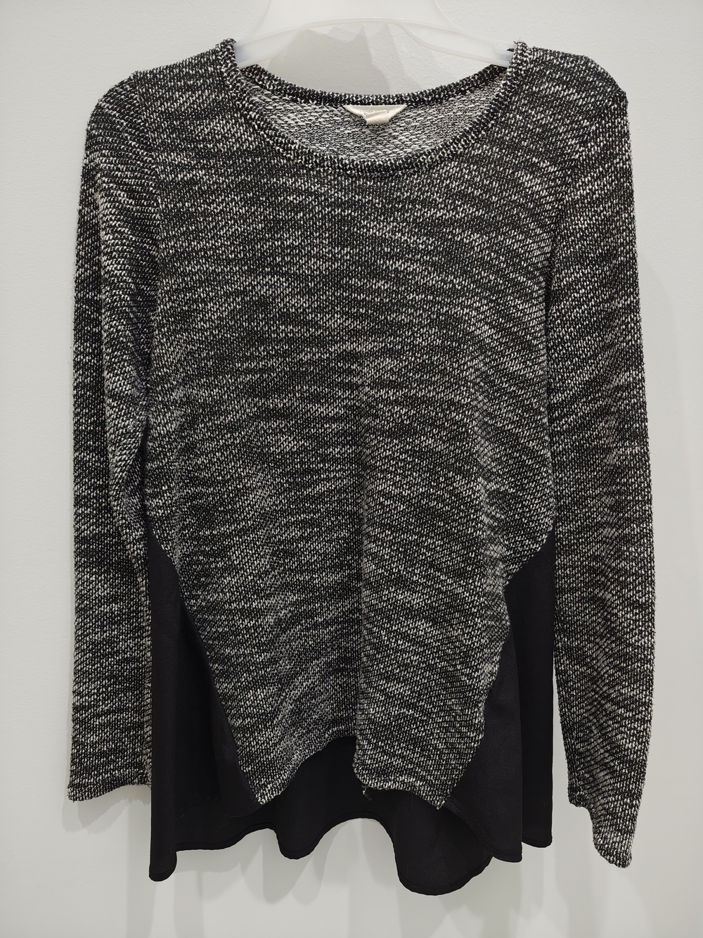 Lucky Brand Black & White Marled Long Sleeve Shirt